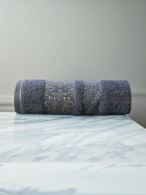 Aqua Bath Towels -  Floral Gray 119