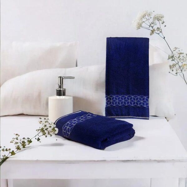 Aqua Bath Towels- Cubic Navy Aqua Bath Towel - Cubic Navy 112