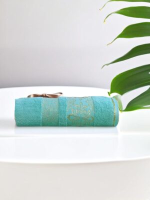 Aqua Bath Towels -  Floral Aqua 115