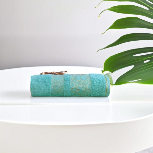 Aqua Bath Towels - Floral Aqua 115 Aqua Bath Towels - Floral Aqua 115