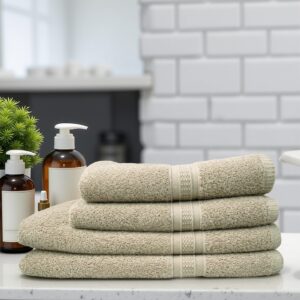 Beige Silver-Infused Bath Towel – Antibacterial, Ultra-Soft Egyptian Cotton